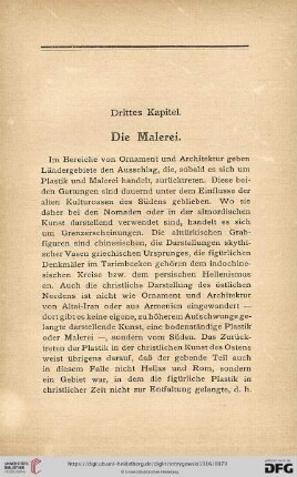 Drittes Kapitel: Die Malerei