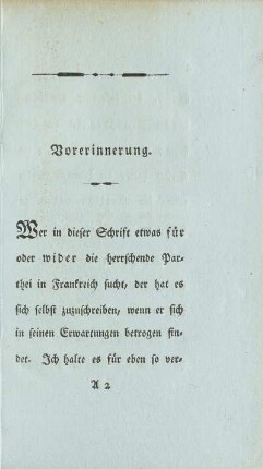 Vorerinnerung