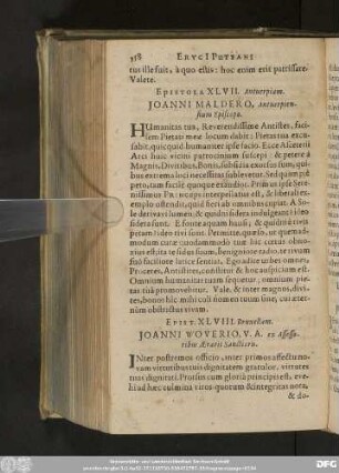 Epistola XLVII. Antverpiam. Ioanni Maldero, Antverpiensium Episcopo.