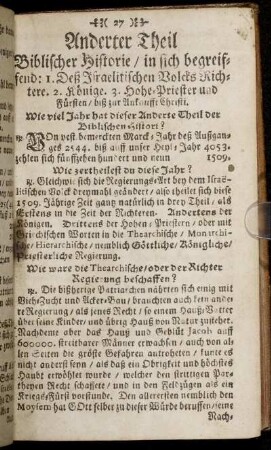 Anderter Theil. Biblische Historie/ in sich begreifend: ...
