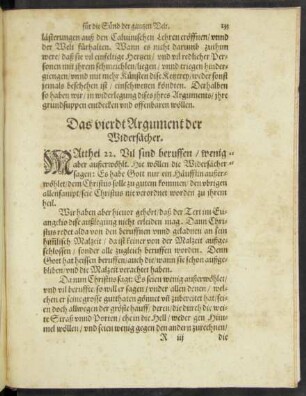 Ds vierdt Argument der Widersächer.
