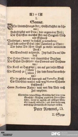 I. Sonnet
