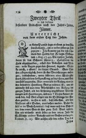 Zweyter Theil in sich haltend besondere Andachten nach den Jahrs-Zeiten