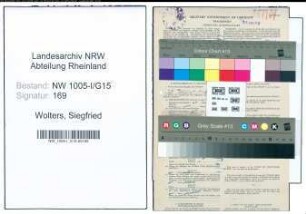 Entnazifizierung Siegfried Wolters , geb. 19.11.1901 (Postschaffner)