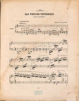 Salon-Fantasie über das Lied: Das theure Vaterhaus von F. Gumbert : für das Pianoforte ; op. 368