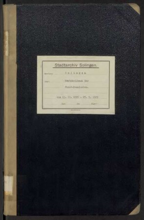 Solingen: Forstkommission 1926-1929