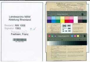 Entnazifizierung Franz Faahsen , geb. 29.01.1915 (Schneidermeister)