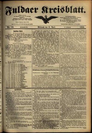 Ausgabe vom Mittwoch, den 21. April 1909.