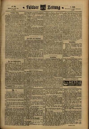 Zweite Ausgabe vom Montag, den 08. Mai 1911.