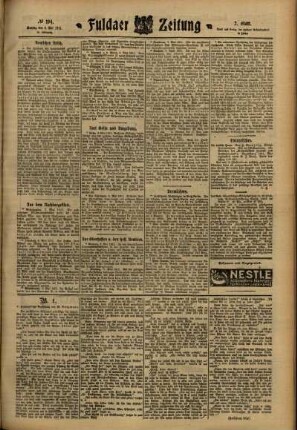 Zweite Ausgabe vom Montag, den 08. Mai 1911.