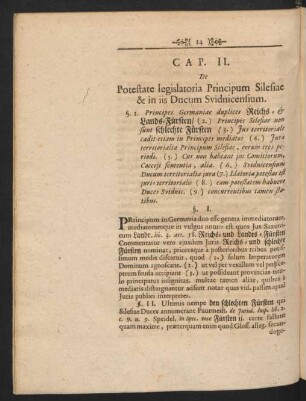 Cap. II. De Potestate legislatoria Principum Silesiae & in iis Ducum Svidnicensium