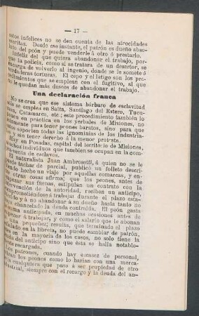Una declaración franca