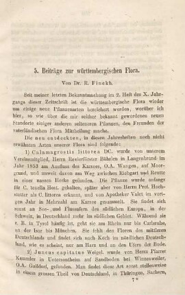 5. Beiträge zur württembergischen Flora
