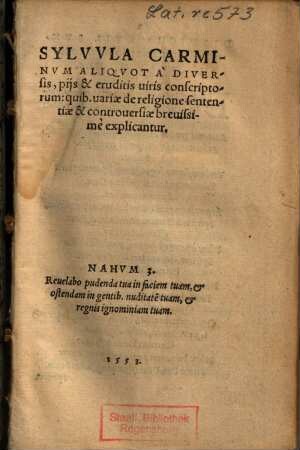 Sylvvla Carminvm