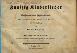 Funfzig Kinderlieder : nach Original- und bekannten Weisen