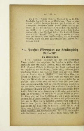 VII. Preußens Wiedergeburt und Befreiungskrieg 1807-1815