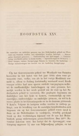 Hoofdstuk XXV. De oostelijke- en zuidelijke grenzen van het Nederlandsch gebied ter Westkust van Sumatra ...