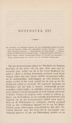 Hoofdstuk XXV. De oostelijke- en zuidelijke grenzen van het Nederlandsch gebied ter Westkust van Sumatra ...