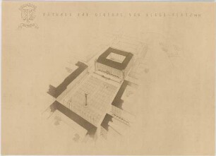 Grund, Peter; Bromberg, General - v. - Kluge - Platz; Rathaus und Platzanlage - Vogelperspektive