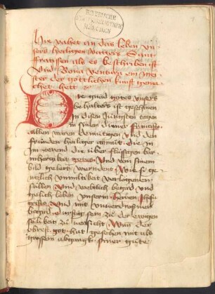 Legenda maior S. Francisci (dt.) - BSB Cgm 7316