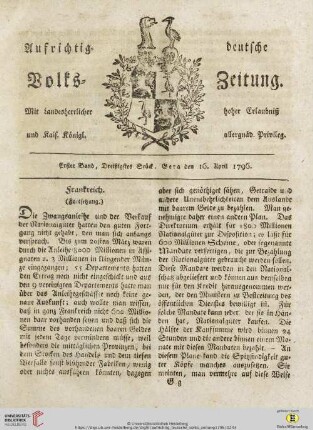 Erster Band. Dreißigstes Stück