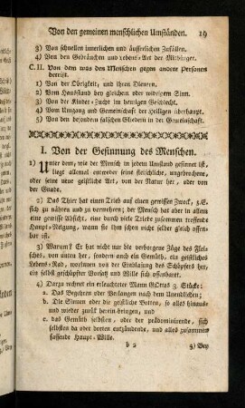 19-28, I. Von der Gesinnung des Menschen. II. Von der Gesinnung eines Menschen. Anhang zu II.
