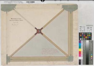 Soest (Soest) Wiesenkirche Blatt 6 Dekorationen der Decken und Rippen 1878 1 : 20 51 x 64 kol. Zeichnung Memminger Staatshochbauamt Soest