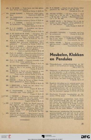 Meubelen, Klokken en Pendules (Nr. 500-563)