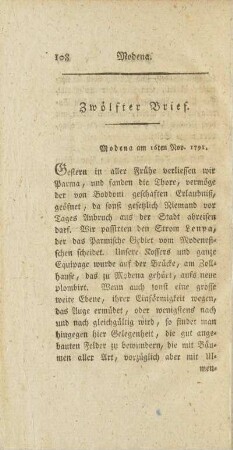 Zwölfter Brief. Modena