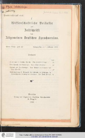 Goethe und die deutsche Sprache : Vortrag im Karlsruher Zweigverein des allg. deutschen Sprachvereins am 17. März 1902