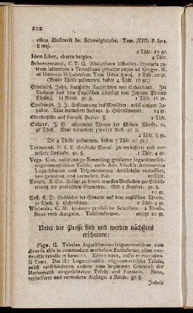 Unter der Presse sind und werden nächstens erscheinen: