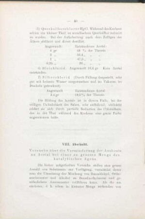 VIII. Abschnitt.