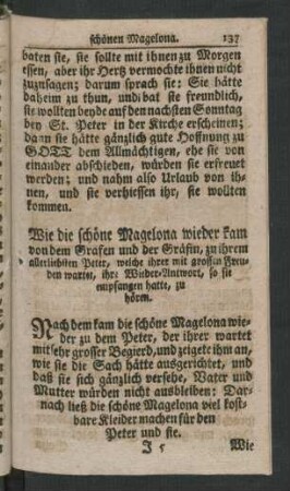 Wie die schöne Magelona wieder kam ...
