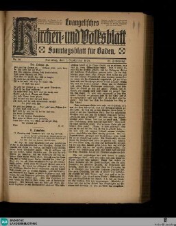 Evangelisches Kirchen- und Volksblatt : Sonntagsblatt für Baden