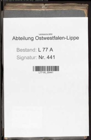 Erneuerung der Hypothekenbücher im Amt Varenholz