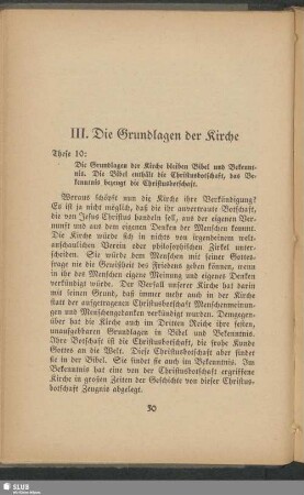 III. Die Grundlagen der Kirche
