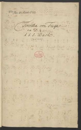 Tokkaten und Fugen; org; d-Moll; BWV 538