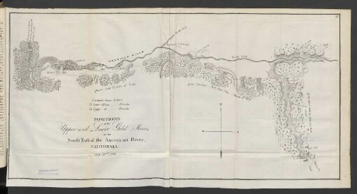 Positions of the upper and lower gold mines on the south fork of the american river, California.