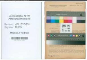Entnazifizierung Friedrich Mrosek , geb. 04.06.1897 (Schlosser)