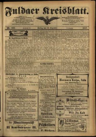 Zweite Ausgabe vom Freitag, den 13. Dezember 1907.