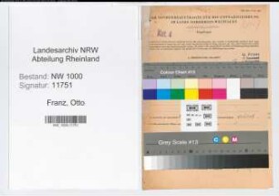 Entnazifizierung Otto Franz, geb. 20.08.1898 (Geschaeftsfuehrer)