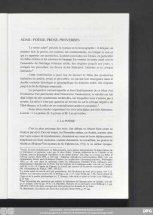 Adab: Poésie, Prose, Proverbes