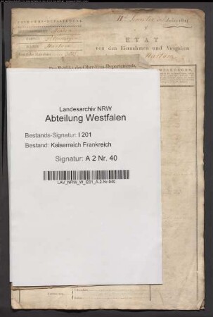 Etat der Commüne Hartum für das 2. Halbjahr 1811.