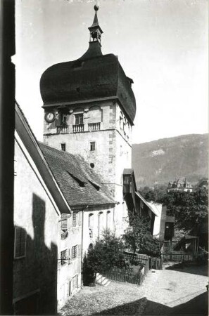 Bregenz, Martinsturm : Bregenz. Martinsturm (1301/1400 begonnen, 1599-1602, 1701 Kuppelaufsatz)