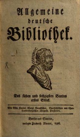 Allgemeine deutsche Bibliothek. 67. 1786