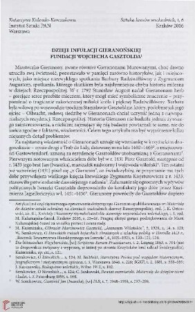 6: Dzieje Infułacji Gieranońskiej fundacji Wojciecha Gasztołda