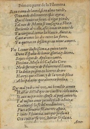 La Filomena : con otras diuersas rimas, prosas, y versos