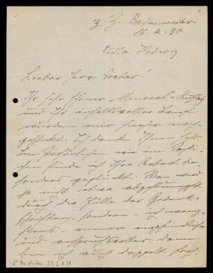 Brief von Adele Rosenzweig an Eduard Strauss