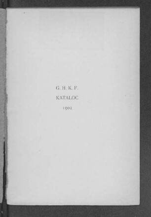 7.1902: Katalog der ... Jahres-Ausstellung der Gesellschaft Hamburgischer Kunstfreunde