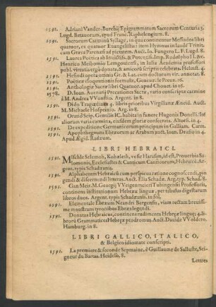 Libri Gallico, Italico, & Belgico idiomate conscripti.
